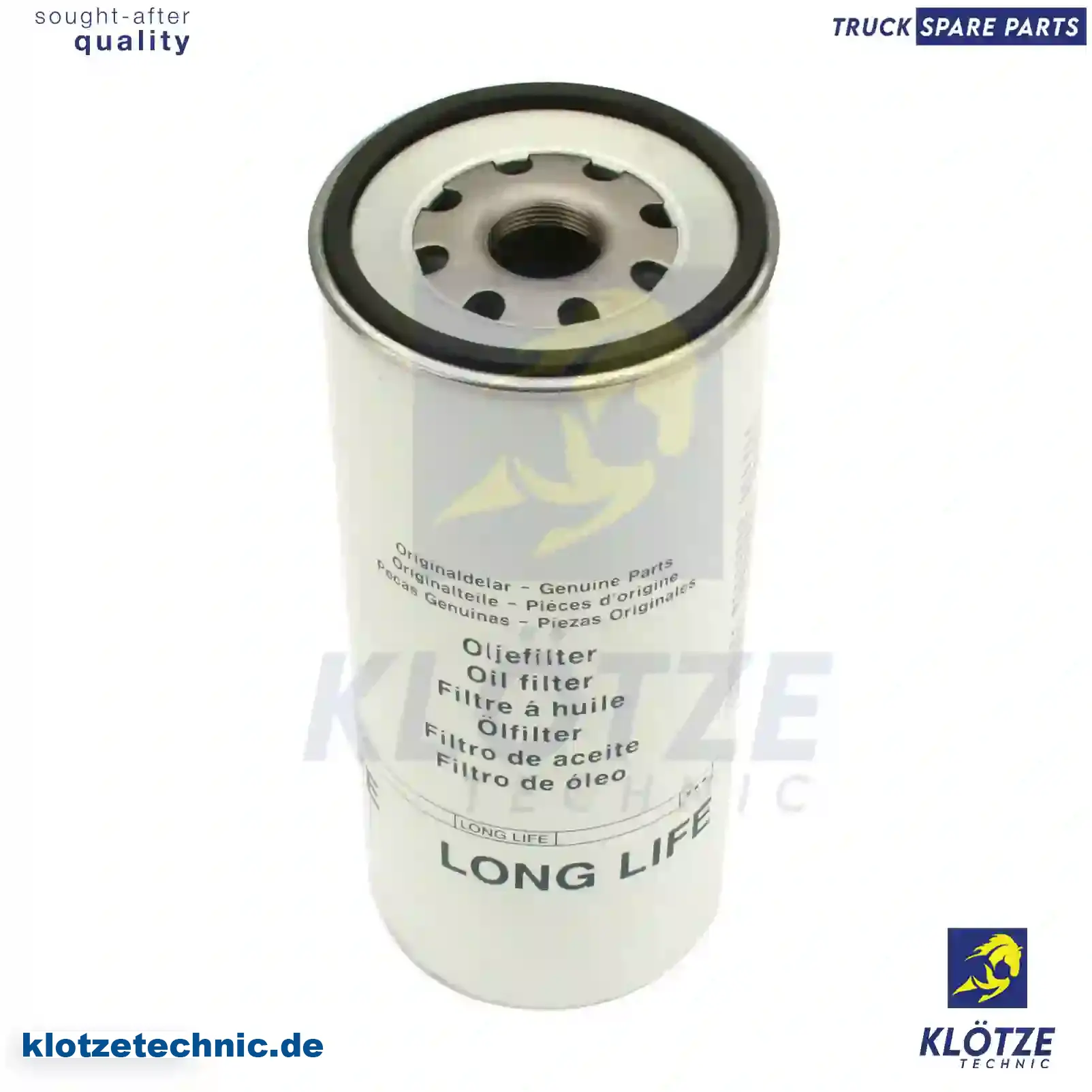 Oil Filter, Long Life 2191P551807, 21939298, 485GB3236, 7423114226, 21170569, 21707133, 478736, 85114049, ZG01725-0008, 2191P551807, 21939298, 485GB3236, 7423114226, 21170569, 21707133, 478736, 85114049, ZG01725-0008 || Klötze Technic Spare Part | Engine, Accelerator Pedal, Camshaft, Connecting Rod, Crankcase, Crankshaft, Cylinder Head, Engine Suspension Mountings, Exhaust Manifold, Exhaust Gas Recirculation, Filter Kits, Flywheel Housing, General Overhaul Kits, Engine, Intake Manifold, Oil Cleaner, Oil Cooler, Oil Filter, Oil Pump, Oil Sump, Piston & Liner, Sensor & Switch, Timing Case, Turbocharger, Cooling System, Belt Tensioner, Coolant Filter, Coolant Pipe, Corrosion Prevention Agent, Drive, Expansion Tank, Fan, Intercooler, Monitors & Gauges, Radiator, Thermostat, V-Belt / Timing belt, Water Pump, Fuel System, Electronical Injector Unit, Feed Pump, Fuel Filter, cpl., Fuel Gauge Sender,  Fuel Line, Fuel Pump, Fuel Tank, Injection Line Kit, Injection Pump, Exhaust System, Clutch & Pedal, Gearbox, Propeller Shaft, Axles, Brake System, Hubs & Wheels, Suspension, Leaf Spring, Universal Parts / Accessories, Steering, Electrical System, Cabin