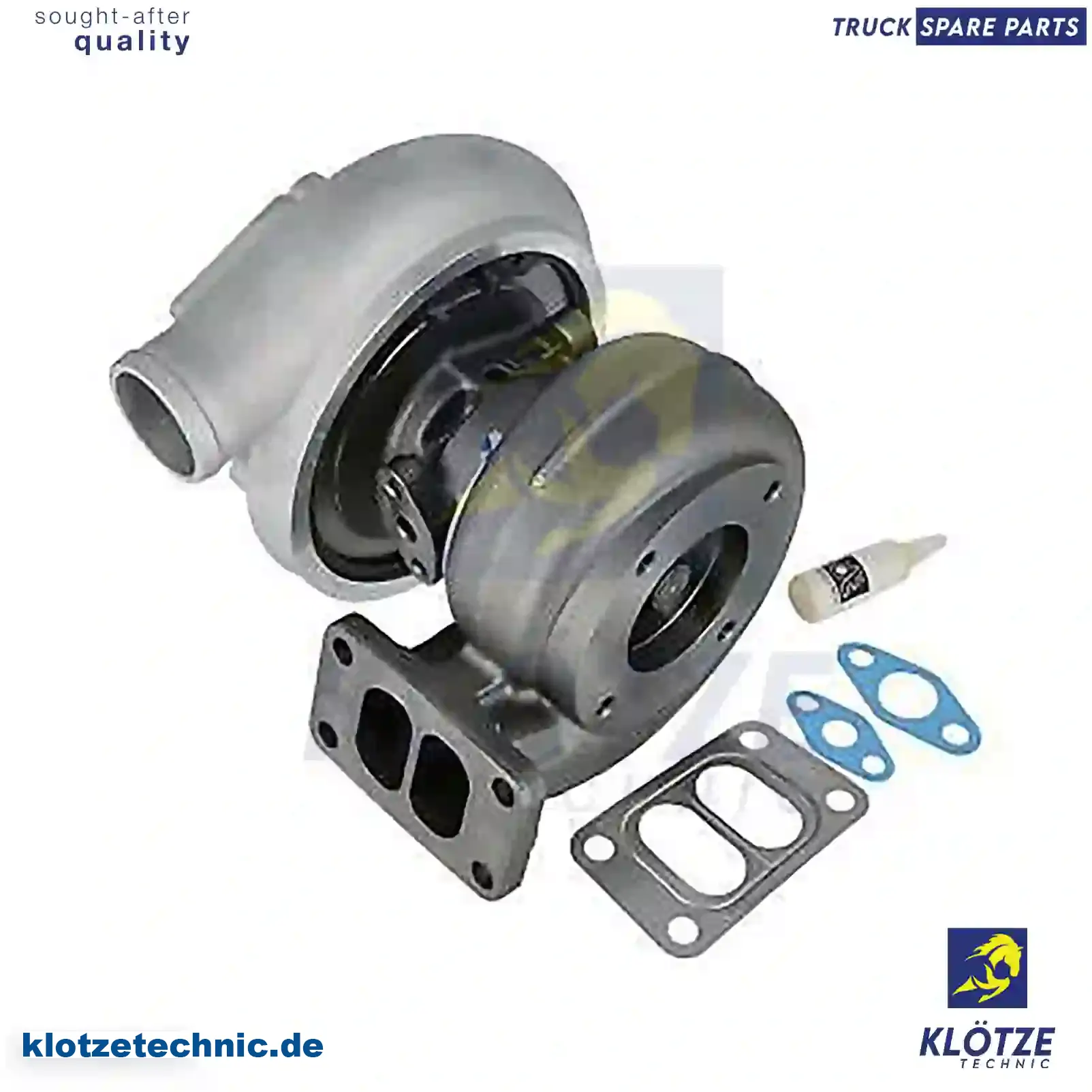 Turbocharger, With Gasket Kit 51091007262, 51091007278, 51091007299, 51091007314, 51091007316, 51091007324, 51091007333, 51091007341, 51091007342, 51091007344, 51091007345, 51091007387, 51091007447, 51091007448, 51091007449, 51091007450, 51091007456, 51091007457, 51091009278, 51091009299, 51091009314, 51091009316, 51091009333, 51091009387, 51091009447, 51091009449, 51091009450, 51091009457, 51091007262, 51091007278, 51091007299, 51091007314, 51091007316, 51091007324, 51091007333, 51091007341, 51091007342, 51091007344, 51091007345, 51091007387, 51091007447, 51091007448, 51091007449, 51091007450, 51091007456, 51091007457, 51091009278, 51091009299, 51091009314, 51091009316, 51091009333, 51091009387, 51091009447, 51091009449, 51091009450, 51091009457 || Klötze Technic Spare Part | Engine, Accelerator Pedal, Camshaft, Connecting Rod, Crankcase, Crankshaft, Cylinder Head, Engine Suspension Mountings, Exhaust Manifold, Exhaust Gas Recirculation, Filter Kits, Flywheel Housing, General Overhaul Kits, Engine, Intake Manifold, Oil Cleaner, Oil Cooler, Oil Filter, Oil Pump, Oil Sump, Piston & Liner, Sensor & Switch, Timing Case, Turbocharger, Cooling System, Belt Tensioner, Coolant Filter, Coolant Pipe, Corrosion Prevention Agent, Drive, Expansion Tank, Fan, Intercooler, Monitors & Gauges, Radiator, Thermostat, V-Belt / Timing belt, Water Pump, Fuel System, Electronical Injector Unit, Feed Pump, Fuel Filter, cpl., Fuel Gauge Sender,  Fuel Line, Fuel Pump, Fuel Tank, Injection Line Kit, Injection Pump, Exhaust System, Clutch & Pedal, Gearbox, Propeller Shaft, Axles, Brake System, Hubs & Wheels, Suspension, Leaf Spring, Universal Parts / Accessories, Steering, Electrical System, Cabin