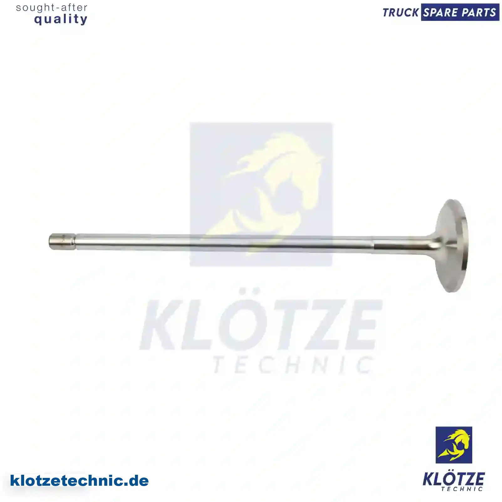 Intake Valve 5010359501, , ,, 5010359501, , , || Klötze Technic Spare Part | Engine, Accelerator Pedal, Camshaft, Connecting Rod, Crankcase, Crankshaft, Cylinder Head, Engine Suspension Mountings, Exhaust Manifold, Exhaust Gas Recirculation, Filter Kits, Flywheel Housing, General Overhaul Kits, Engine, Intake Manifold, Oil Cleaner, Oil Cooler, Oil Filter, Oil Pump, Oil Sump, Piston & Liner, Sensor & Switch, Timing Case, Turbocharger, Cooling System, Belt Tensioner, Coolant Filter, Coolant Pipe, Corrosion Prevention Agent, Drive, Expansion Tank, Fan, Intercooler, Monitors & Gauges, Radiator, Thermostat, V-Belt / Timing belt, Water Pump, Fuel System, Electronical Injector Unit, Feed Pump, Fuel Filter, cpl., Fuel Gauge Sender,  Fuel Line, Fuel Pump, Fuel Tank, Injection Line Kit, Injection Pump, Exhaust System, Clutch & Pedal, Gearbox, Propeller Shaft, Axles, Brake System, Hubs & Wheels, Suspension, Leaf Spring, Universal Parts / Accessories, Steering, Electrical System, Cabin