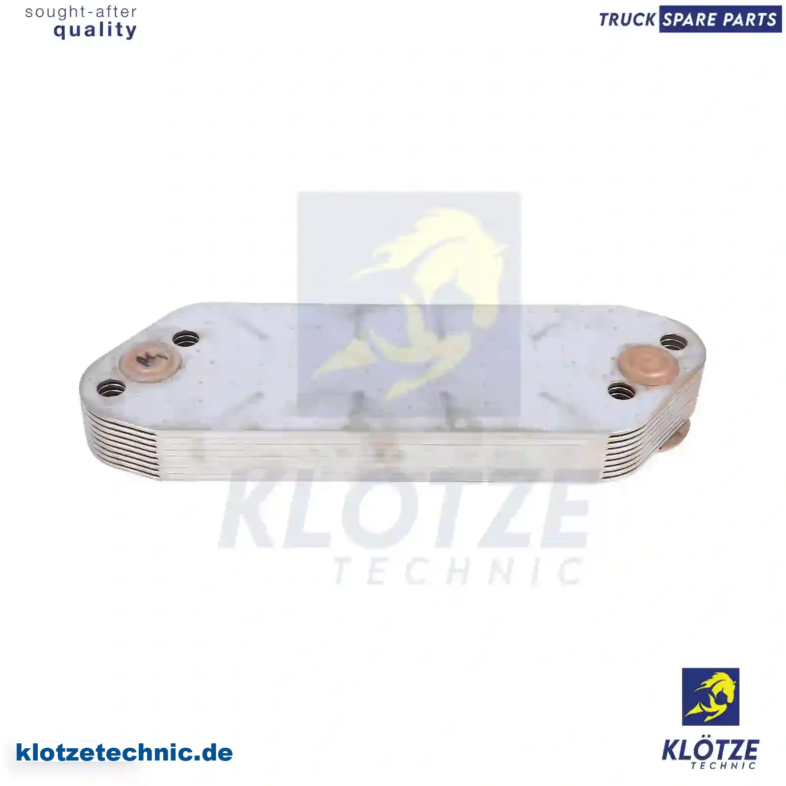 VOLVO OIL COOLER 21370430, 21370430 || Klötze Technic Spare Part | Engine, Accelerator Pedal, Camshaft, Connecting Rod, Crankcase, Crankshaft, Cylinder Head, Engine Suspension Mountings, Exhaust Manifold, Exhaust Gas Recirculation, Filter Kits, Flywheel Housing, General Overhaul Kits, Engine, Intake Manifold, Oil Cleaner, Oil Cooler, Oil Filter, Oil Pump, Oil Sump, Piston & Liner, Sensor & Switch, Timing Case, Turbocharger, Cooling System, Belt Tensioner, Coolant Filter, Coolant Pipe, Corrosion Prevention Agent, Drive, Expansion Tank, Fan, Intercooler, Monitors & Gauges, Radiator, Thermostat, V-Belt / Timing belt, Water Pump, Fuel System, Electronical Injector Unit, Feed Pump, Fuel Filter, cpl., Fuel Gauge Sender,  Fuel Line, Fuel Pump, Fuel Tank, Injection Line Kit, Injection Pump, Exhaust System, Clutch & Pedal, Gearbox, Propeller Shaft, Axles, Brake System, Hubs & Wheels, Suspension, Leaf Spring, Universal Parts / Accessories, Steering, Electrical System, Cabin