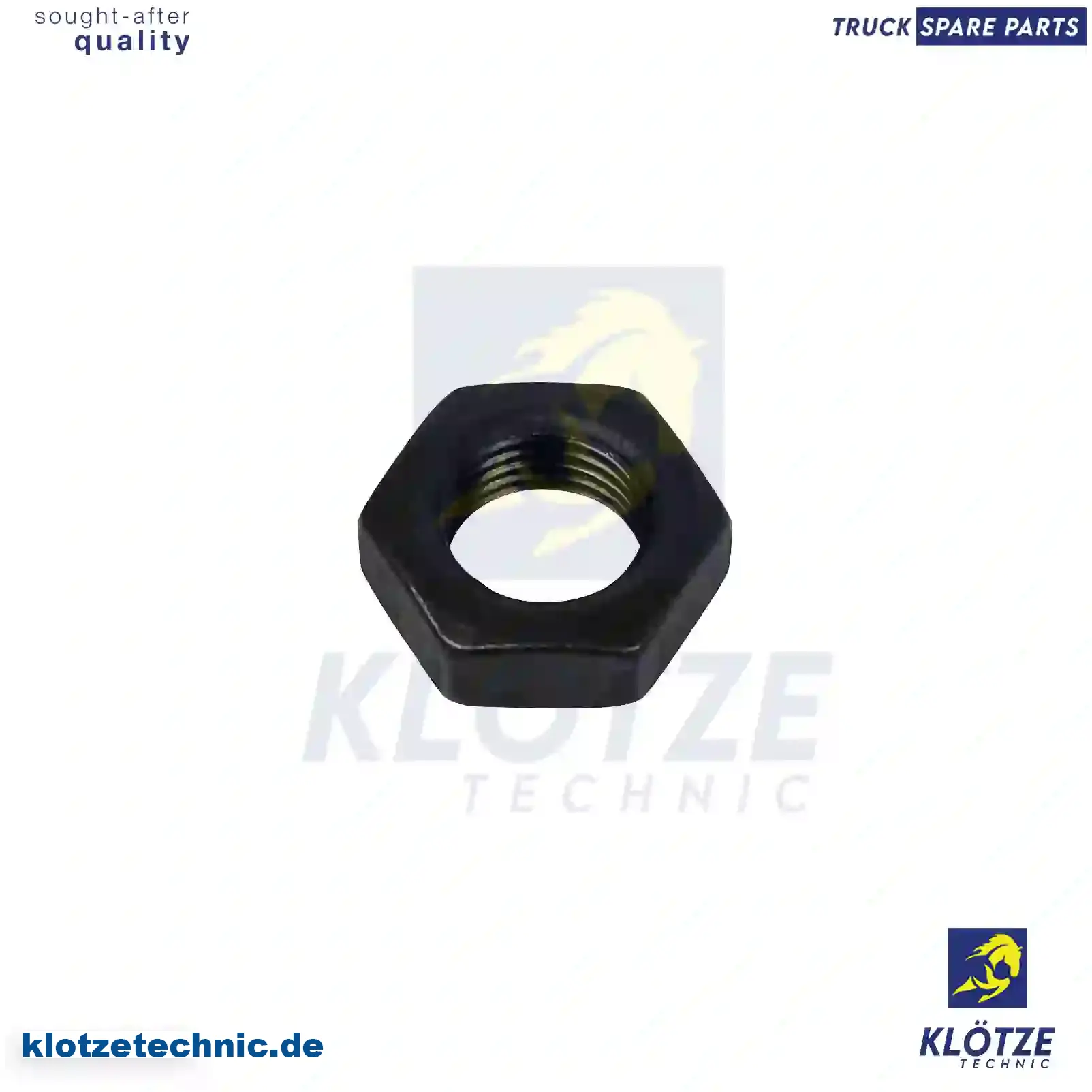 Nut, Adjusting Screw 394642, ZG01665-0008, 394642, ZG01665-0008 || Klötze Technic Spare Part | Engine, Accelerator Pedal, Camshaft, Connecting Rod, Crankcase, Crankshaft, Cylinder Head, Engine Suspension Mountings, Exhaust Manifold, Exhaust Gas Recirculation, Filter Kits, Flywheel Housing, General Overhaul Kits, Engine, Intake Manifold, Oil Cleaner, Oil Cooler, Oil Filter, Oil Pump, Oil Sump, Piston & Liner, Sensor & Switch, Timing Case, Turbocharger, Cooling System, Belt Tensioner, Coolant Filter, Coolant Pipe, Corrosion Prevention Agent, Drive, Expansion Tank, Fan, Intercooler, Monitors & Gauges, Radiator, Thermostat, V-Belt / Timing belt, Water Pump, Fuel System, Electronical Injector Unit, Feed Pump, Fuel Filter, cpl., Fuel Gauge Sender,  Fuel Line, Fuel Pump, Fuel Tank, Injection Line Kit, Injection Pump, Exhaust System, Clutch & Pedal, Gearbox, Propeller Shaft, Axles, Brake System, Hubs & Wheels, Suspension, Leaf Spring, Universal Parts / Accessories, Steering, Electrical System, Cabin