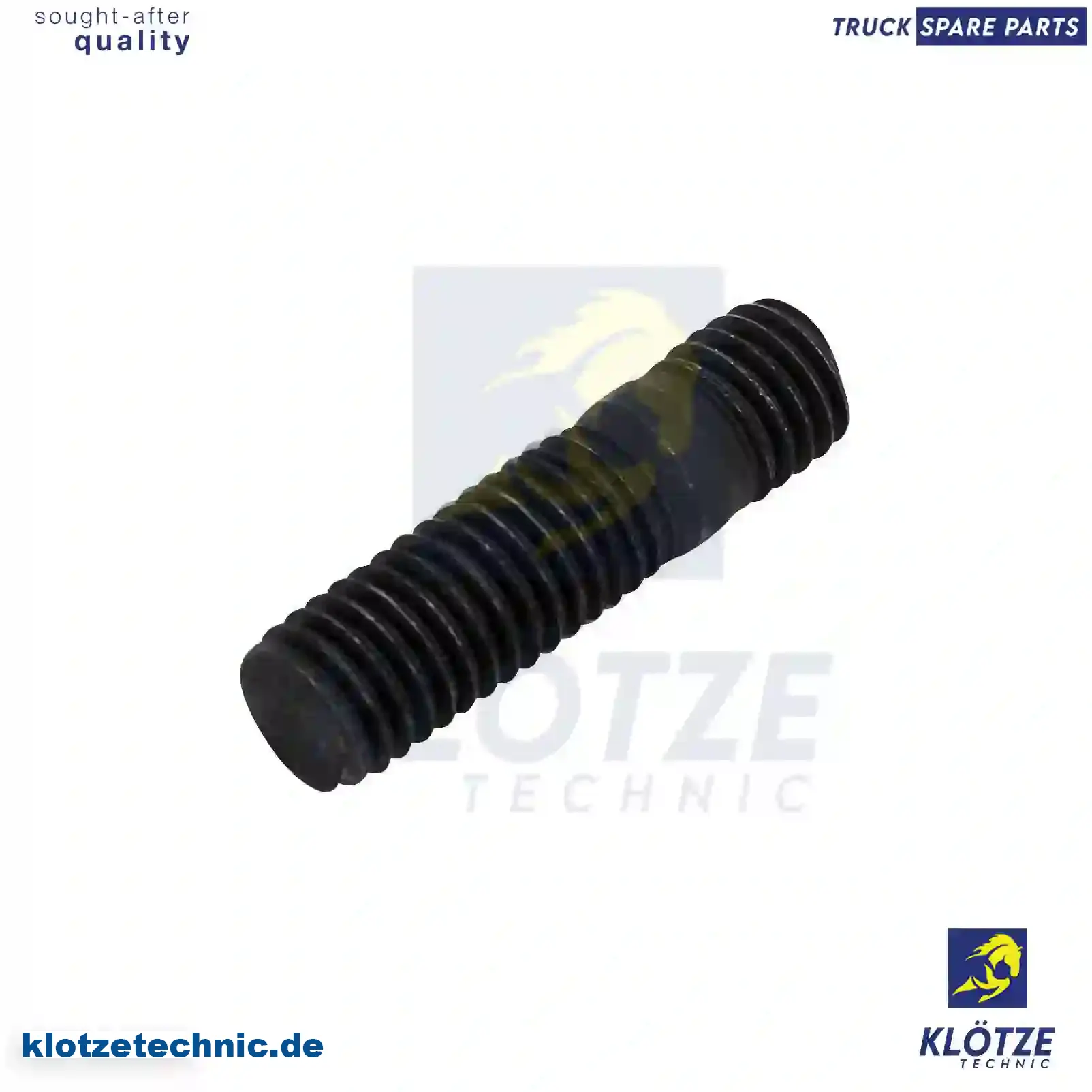 Stud Bolt 0009905705, 0019904205, 0019904605, ZG02118-0008, 0009905705, 0019904205, 0019904605, ZG02118-0008 || Klötze Technic Spare Part | Engine, Accelerator Pedal, Camshaft, Connecting Rod, Crankcase, Crankshaft, Cylinder Head, Engine Suspension Mountings, Exhaust Manifold, Exhaust Gas Recirculation, Filter Kits, Flywheel Housing, General Overhaul Kits, Engine, Intake Manifold, Oil Cleaner, Oil Cooler, Oil Filter, Oil Pump, Oil Sump, Piston & Liner, Sensor & Switch, Timing Case, Turbocharger, Cooling System, Belt Tensioner, Coolant Filter, Coolant Pipe, Corrosion Prevention Agent, Drive, Expansion Tank, Fan, Intercooler, Monitors & Gauges, Radiator, Thermostat, V-Belt / Timing belt, Water Pump, Fuel System, Electronical Injector Unit, Feed Pump, Fuel Filter, cpl., Fuel Gauge Sender,  Fuel Line, Fuel Pump, Fuel Tank, Injection Line Kit, Injection Pump, Exhaust System, Clutch & Pedal, Gearbox, Propeller Shaft, Axles, Brake System, Hubs & Wheels, Suspension, Leaf Spring, Universal Parts / Accessories, Steering, Electrical System, Cabin