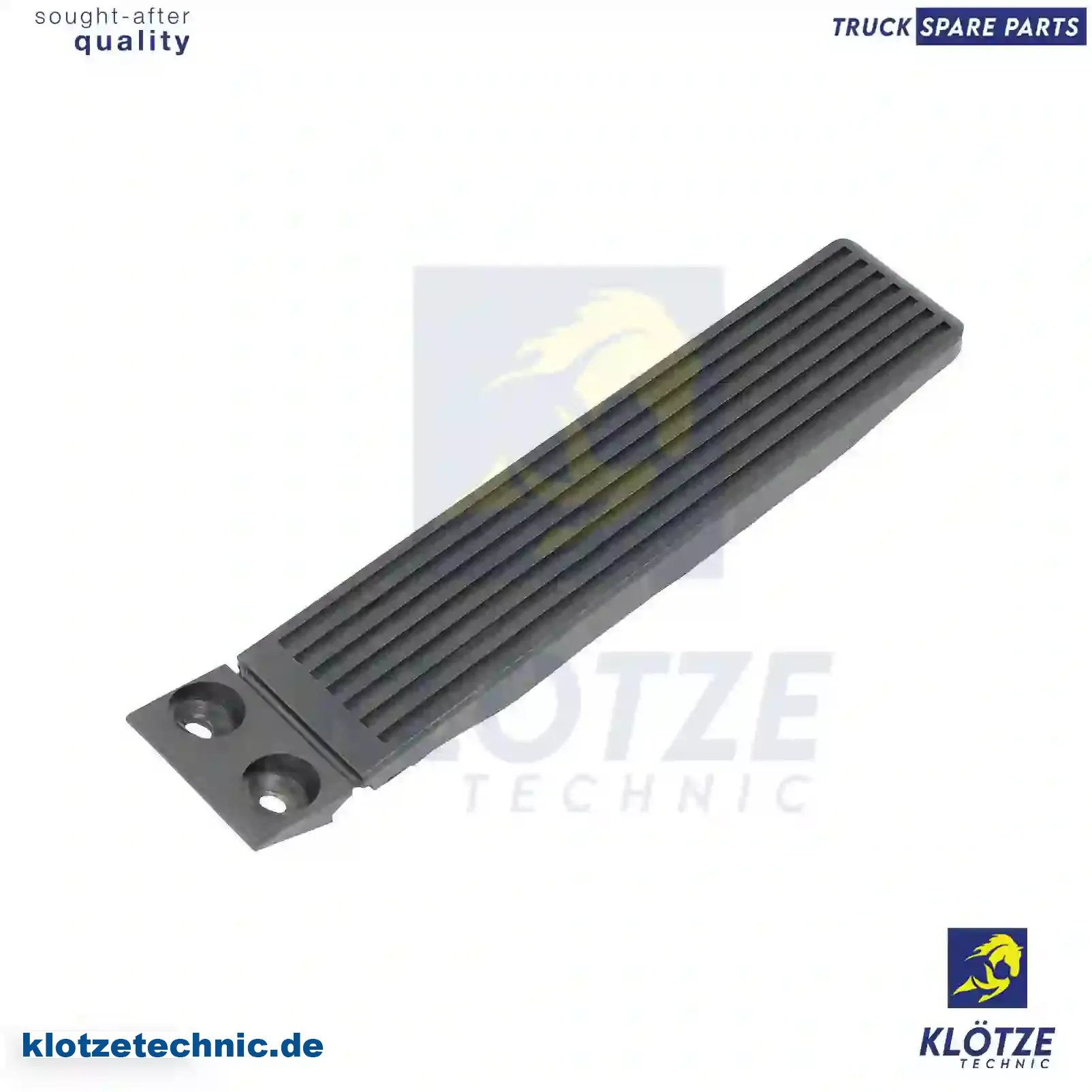 Accelerator Pedal 6153000104, 6153000104 || Klötze Technic Spare Part | Engine, Accelerator Pedal, Camshaft, Connecting Rod, Crankcase, Crankshaft, Cylinder Head, Engine Suspension Mountings, Exhaust Manifold, Exhaust Gas Recirculation, Filter Kits, Flywheel Housing, General Overhaul Kits, Engine, Intake Manifold, Oil Cleaner, Oil Cooler, Oil Filter, Oil Pump, Oil Sump, Piston & Liner, Sensor & Switch, Timing Case, Turbocharger, Cooling System, Belt Tensioner, Coolant Filter, Coolant Pipe, Corrosion Prevention Agent, Drive, Expansion Tank, Fan, Intercooler, Monitors & Gauges, Radiator, Thermostat, V-Belt / Timing belt, Water Pump, Fuel System, Electronical Injector Unit, Feed Pump, Fuel Filter, cpl., Fuel Gauge Sender,  Fuel Line, Fuel Pump, Fuel Tank, Injection Line Kit, Injection Pump, Exhaust System, Clutch & Pedal, Gearbox, Propeller Shaft, Axles, Brake System, Hubs & Wheels, Suspension, Leaf Spring, Universal Parts / Accessories, Steering, Electrical System, Cabin