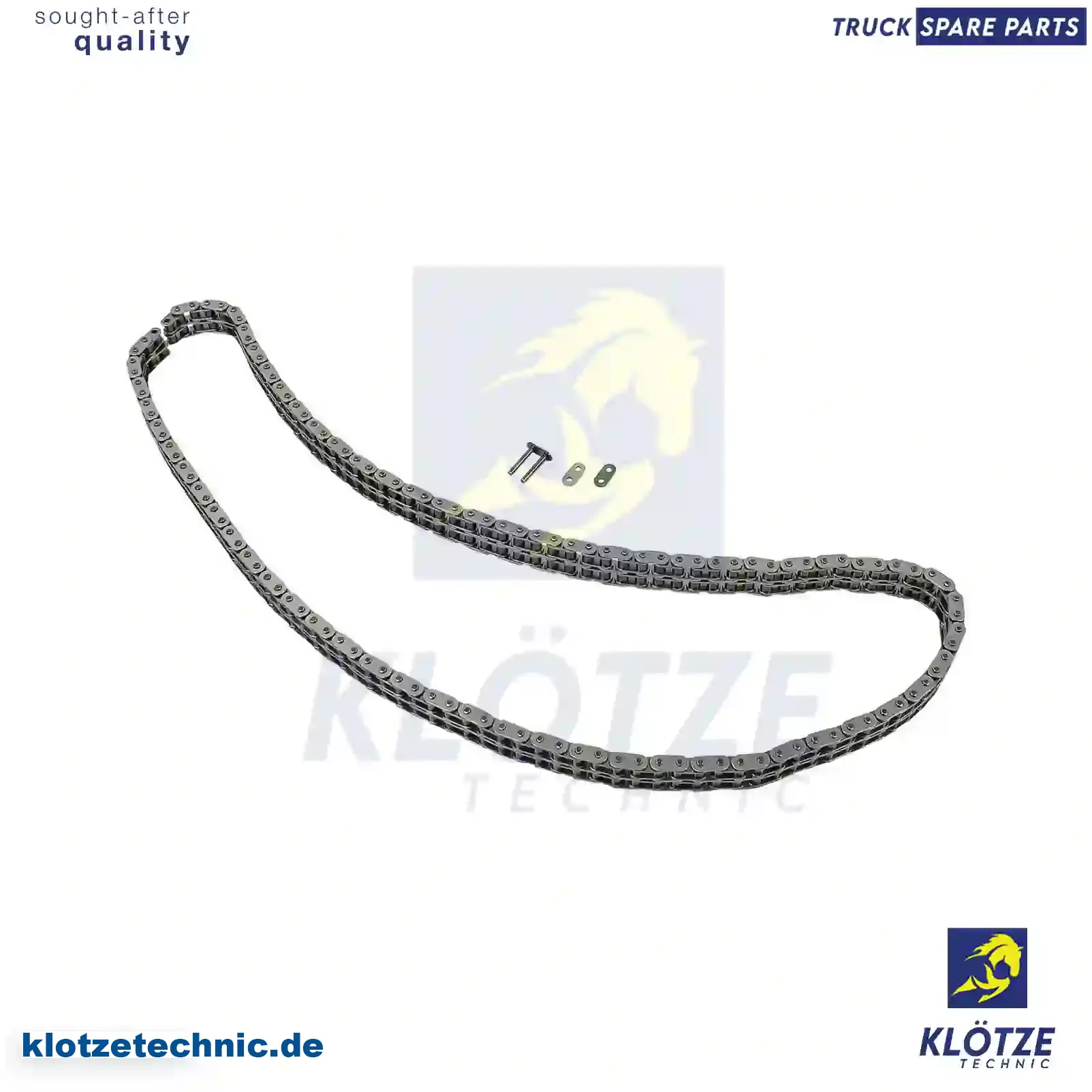 Timing Chain 1309003, 1317667, 1403081, 11311309003, 11311317667, 0029977394, 0029977994, 0029979994, 0039971794, 00A109465, 1309003, 1317667, 1403081, 11311309003, 11311317667, 0029977394, 0029977994, 0029979994, 0039971794, 00A109465 || Klötze Technic Spare Part | Engine, Accelerator Pedal, Camshaft, Connecting Rod, Crankcase, Crankshaft, Cylinder Head, Engine Suspension Mountings, Exhaust Manifold, Exhaust Gas Recirculation, Filter Kits, Flywheel Housing, General Overhaul Kits, Engine, Intake Manifold, Oil Cleaner, Oil Cooler, Oil Filter, Oil Pump, Oil Sump, Piston & Liner, Sensor & Switch, Timing Case, Turbocharger, Cooling System, Belt Tensioner, Coolant Filter, Coolant Pipe, Corrosion Prevention Agent, Drive, Expansion Tank, Fan, Intercooler, Monitors & Gauges, Radiator, Thermostat, V-Belt / Timing belt, Water Pump, Fuel System, Electronical Injector Unit, Feed Pump, Fuel Filter, cpl., Fuel Gauge Sender,  Fuel Line, Fuel Pump, Fuel Tank, Injection Line Kit, Injection Pump, Exhaust System, Clutch & Pedal, Gearbox, Propeller Shaft, Axles, Brake System, Hubs & Wheels, Suspension, Leaf Spring, Universal Parts / Accessories, Steering, Electrical System, Cabin