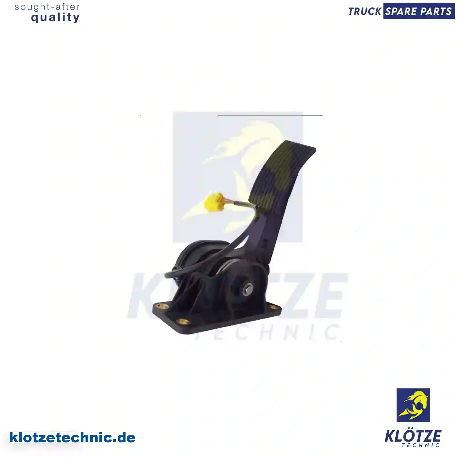 Accelerator Pedal, With Sensor 9703000004, 9703000004 || Klötze Technic Spare Part | Engine, Accelerator Pedal, Camshaft, Connecting Rod, Crankcase, Crankshaft, Cylinder Head, Engine Suspension Mountings, Exhaust Manifold, Exhaust Gas Recirculation, Filter Kits, Flywheel Housing, General Overhaul Kits, Engine, Intake Manifold, Oil Cleaner, Oil Cooler, Oil Filter, Oil Pump, Oil Sump, Piston & Liner, Sensor & Switch, Timing Case, Turbocharger, Cooling System, Belt Tensioner, Coolant Filter, Coolant Pipe, Corrosion Prevention Agent, Drive, Expansion Tank, Fan, Intercooler, Monitors & Gauges, Radiator, Thermostat, V-Belt / Timing belt, Water Pump, Fuel System, Electronical Injector Unit, Feed Pump, Fuel Filter, cpl., Fuel Gauge Sender,  Fuel Line, Fuel Pump, Fuel Tank, Injection Line Kit, Injection Pump, Exhaust System, Clutch & Pedal, Gearbox, Propeller Shaft, Axles, Brake System, Hubs & Wheels, Suspension, Leaf Spring, Universal Parts / Accessories, Steering, Electrical System, Cabin