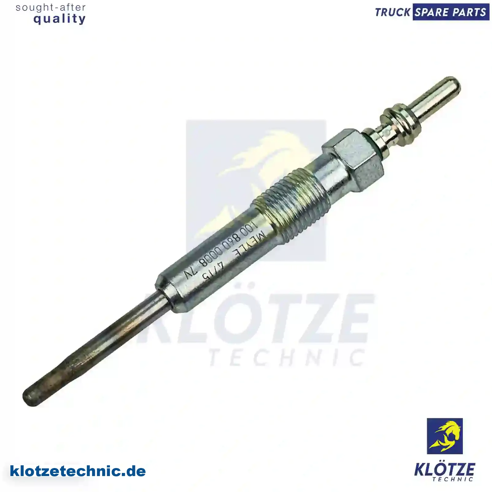 Glow Plug N10591604, N10591608, 68000913AA, 68000913AA, N10591604, N10591608, N10591604, N10591608, N10591604, N10591608, N10591601, N10591604, N10591607, N10591608, N10591604, N10591608, 68000913AA, 68000913AA, N10591604, N10591608, N10591604, N10591608, N10591604, N10591608, N10591601, N10591604, N10591607, N10591608 || Klötze Technic Spare Part | Engine, Accelerator Pedal, Camshaft, Connecting Rod, Crankcase, Crankshaft, Cylinder Head, Engine Suspension Mountings, Exhaust Manifold, Exhaust Gas Recirculation, Filter Kits, Flywheel Housing, General Overhaul Kits, Engine, Intake Manifold, Oil Cleaner, Oil Cooler, Oil Filter, Oil Pump, Oil Sump, Piston & Liner, Sensor & Switch, Timing Case, Turbocharger, Cooling System, Belt Tensioner, Coolant Filter, Coolant Pipe, Corrosion Prevention Agent, Drive, Expansion Tank, Fan, Intercooler, Monitors & Gauges, Radiator, Thermostat, V-Belt / Timing belt, Water Pump, Fuel System, Electronical Injector Unit, Feed Pump, Fuel Filter, cpl., Fuel Gauge Sender,  Fuel Line, Fuel Pump, Fuel Tank, Injection Line Kit, Injection Pump, Exhaust System, Clutch & Pedal, Gearbox, Propeller Shaft, Axles, Brake System, Hubs & Wheels, Suspension, Leaf Spring, Universal Parts / Accessories, Steering, Electrical System, Cabin