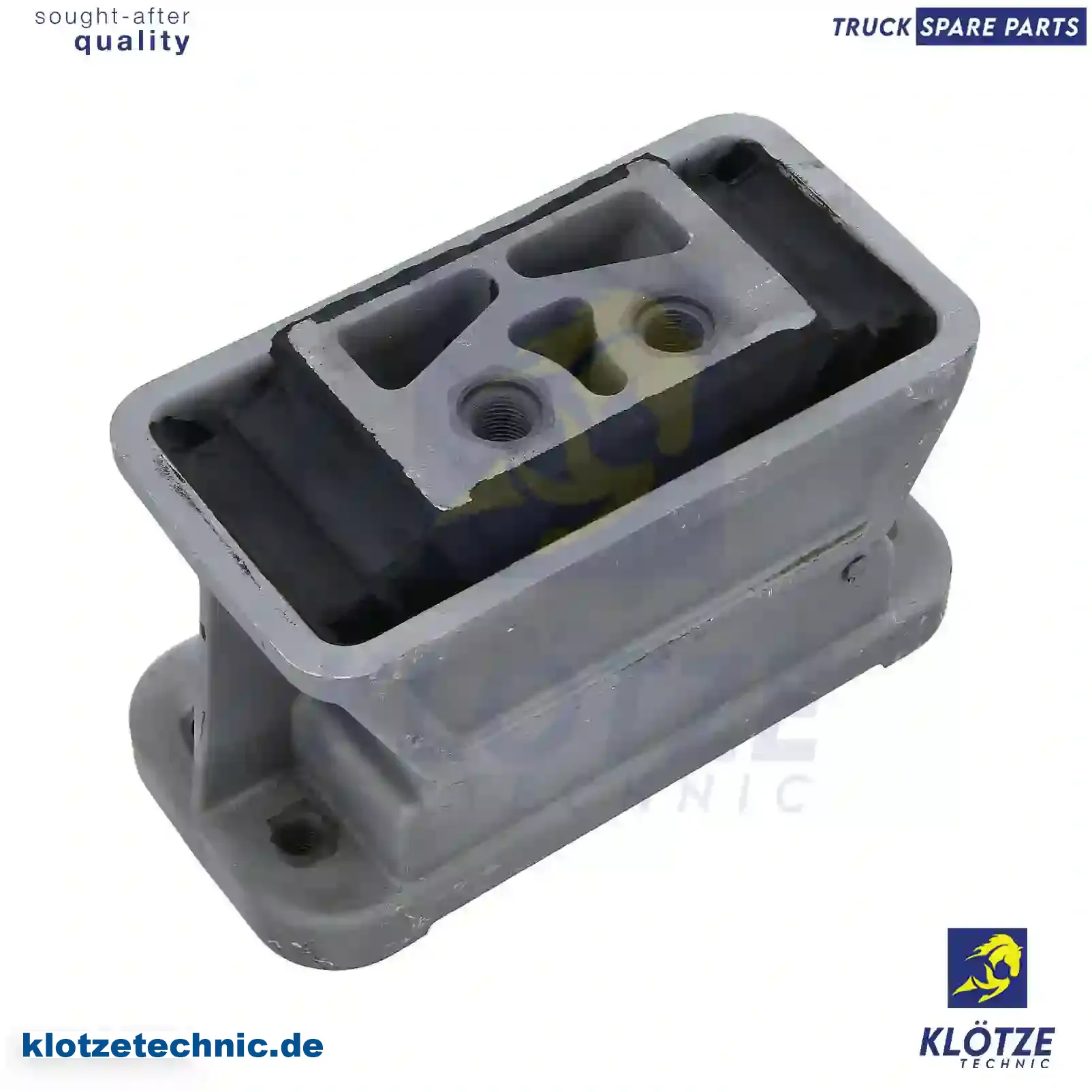 Engine Mounting 6162400618, 6162400718, 6162400818, 6262400718, 6162400618, 6162400718, 6162400818, 6262400718 || Klötze Technic Spare Part | Engine, Accelerator Pedal, Camshaft, Connecting Rod, Crankcase, Crankshaft, Cylinder Head, Engine Suspension Mountings, Exhaust Manifold, Exhaust Gas Recirculation, Filter Kits, Flywheel Housing, General Overhaul Kits, Engine, Intake Manifold, Oil Cleaner, Oil Cooler, Oil Filter, Oil Pump, Oil Sump, Piston & Liner, Sensor & Switch, Timing Case, Turbocharger, Cooling System, Belt Tensioner, Coolant Filter, Coolant Pipe, Corrosion Prevention Agent, Drive, Expansion Tank, Fan, Intercooler, Monitors & Gauges, Radiator, Thermostat, V-Belt / Timing belt, Water Pump, Fuel System, Electronical Injector Unit, Feed Pump, Fuel Filter, cpl., Fuel Gauge Sender,  Fuel Line, Fuel Pump, Fuel Tank, Injection Line Kit, Injection Pump, Exhaust System, Clutch & Pedal, Gearbox, Propeller Shaft, Axles, Brake System, Hubs & Wheels, Suspension, Leaf Spring, Universal Parts / Accessories, Steering, Electrical System, Cabin