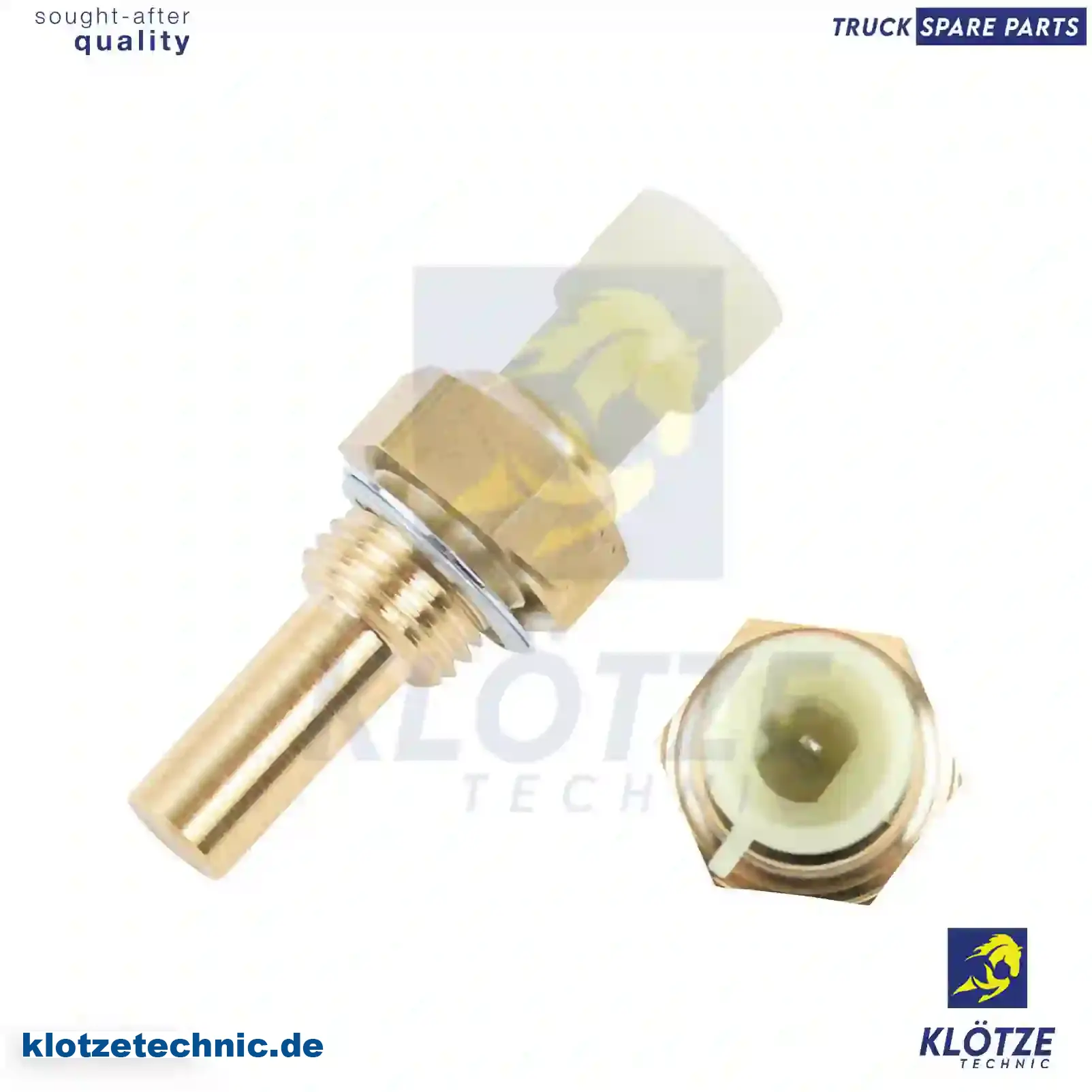 Temperature Sensor 04857250, 4857250, 500310148, ZG21137-0008, 04857250, 4857250, 500310148, ZG21137-0008 || Klötze Technic Spare Part | Engine, Accelerator Pedal, Camshaft, Connecting Rod, Crankcase, Crankshaft, Cylinder Head, Engine Suspension Mountings, Exhaust Manifold, Exhaust Gas Recirculation, Filter Kits, Flywheel Housing, General Overhaul Kits, Engine, Intake Manifold, Oil Cleaner, Oil Cooler, Oil Filter, Oil Pump, Oil Sump, Piston & Liner, Sensor & Switch, Timing Case, Turbocharger, Cooling System, Belt Tensioner, Coolant Filter, Coolant Pipe, Corrosion Prevention Agent, Drive, Expansion Tank, Fan, Intercooler, Monitors & Gauges, Radiator, Thermostat, V-Belt / Timing belt, Water Pump, Fuel System, Electronical Injector Unit, Feed Pump, Fuel Filter, cpl., Fuel Gauge Sender,  Fuel Line, Fuel Pump, Fuel Tank, Injection Line Kit, Injection Pump, Exhaust System, Clutch & Pedal, Gearbox, Propeller Shaft, Axles, Brake System, Hubs & Wheels, Suspension, Leaf Spring, Universal Parts / Accessories, Steering, Electrical System, Cabin