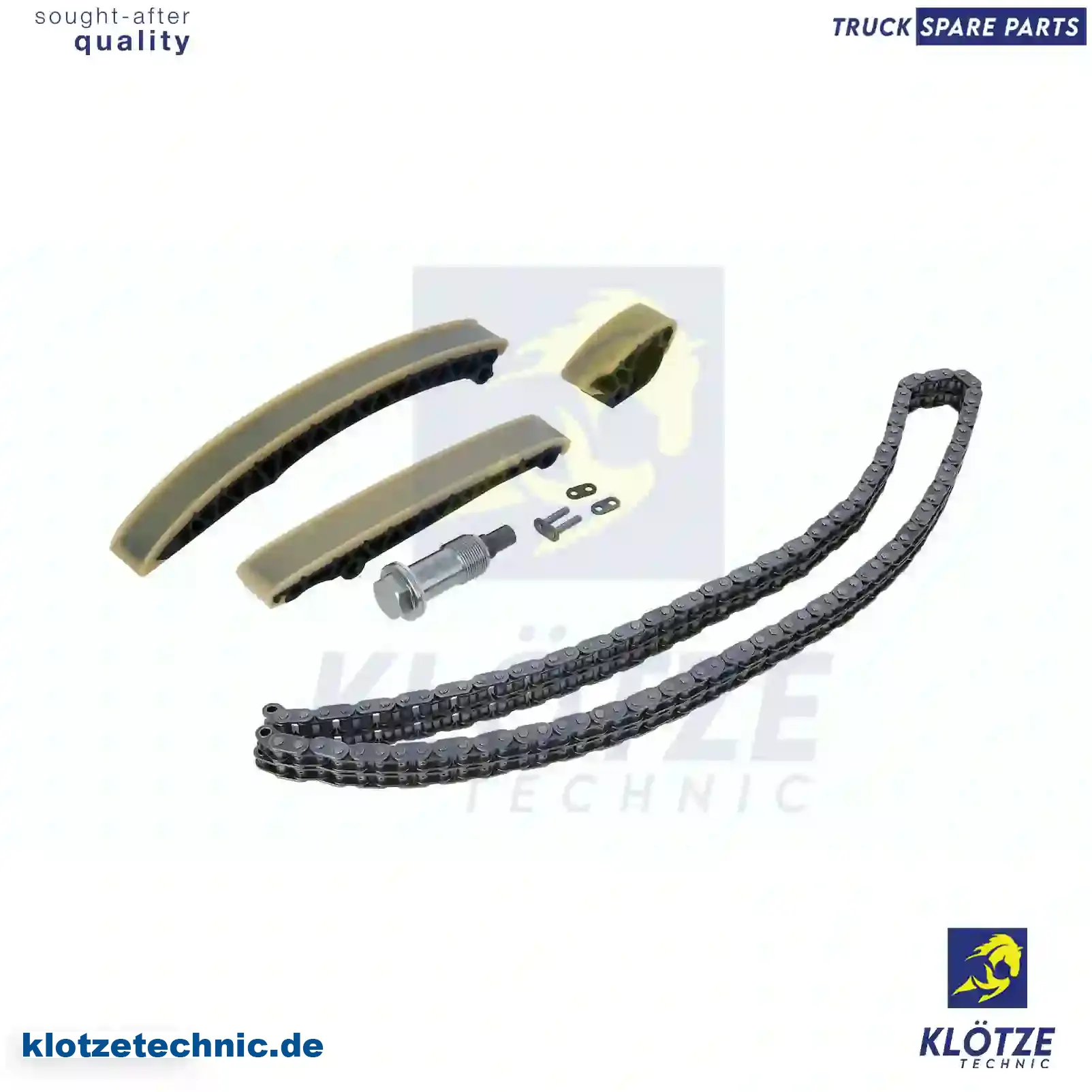 Timing Chain Kit, With Chain Lock 6400500111S1, 6400500111S1 || Klötze Technic Spare Part | Engine, Accelerator Pedal, Camshaft, Connecting Rod, Crankcase, Crankshaft, Cylinder Head, Engine Suspension Mountings, Exhaust Manifold, Exhaust Gas Recirculation, Filter Kits, Flywheel Housing, General Overhaul Kits, Engine, Intake Manifold, Oil Cleaner, Oil Cooler, Oil Filter, Oil Pump, Oil Sump, Piston & Liner, Sensor & Switch, Timing Case, Turbocharger, Cooling System, Belt Tensioner, Coolant Filter, Coolant Pipe, Corrosion Prevention Agent, Drive, Expansion Tank, Fan, Intercooler, Monitors & Gauges, Radiator, Thermostat, V-Belt / Timing belt, Water Pump, Fuel System, Electronical Injector Unit, Feed Pump, Fuel Filter, cpl., Fuel Gauge Sender,  Fuel Line, Fuel Pump, Fuel Tank, Injection Line Kit, Injection Pump, Exhaust System, Clutch & Pedal, Gearbox, Propeller Shaft, Axles, Brake System, Hubs & Wheels, Suspension, Leaf Spring, Universal Parts / Accessories, Steering, Electrical System, Cabin