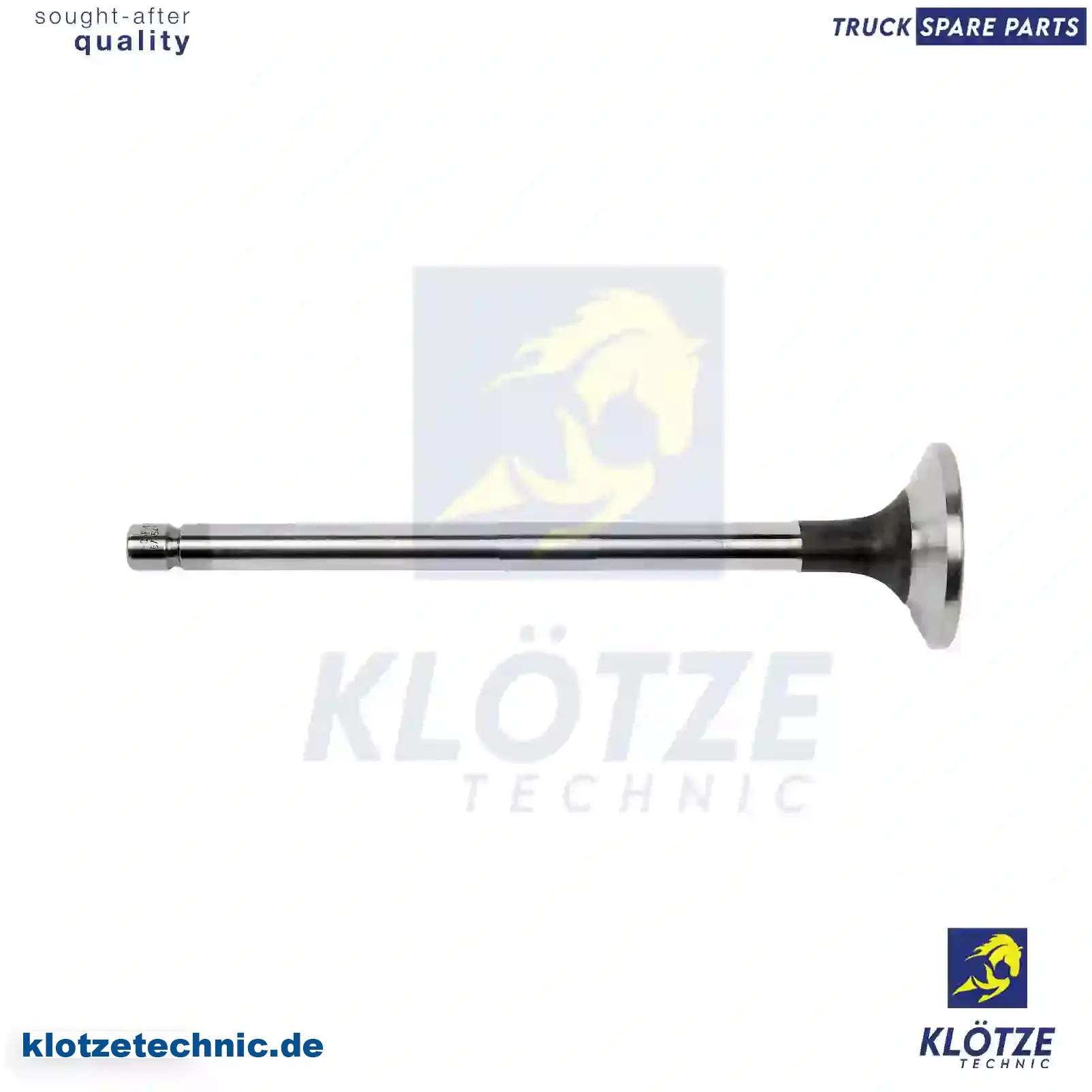 Exhaust Valve 1678541, , ,, 1678541, , , || Klötze Technic Spare Part | Engine, Accelerator Pedal, Camshaft, Connecting Rod, Crankcase, Crankshaft, Cylinder Head, Engine Suspension Mountings, Exhaust Manifold, Exhaust Gas Recirculation, Filter Kits, Flywheel Housing, General Overhaul Kits, Engine, Intake Manifold, Oil Cleaner, Oil Cooler, Oil Filter, Oil Pump, Oil Sump, Piston & Liner, Sensor & Switch, Timing Case, Turbocharger, Cooling System, Belt Tensioner, Coolant Filter, Coolant Pipe, Corrosion Prevention Agent, Drive, Expansion Tank, Fan, Intercooler, Monitors & Gauges, Radiator, Thermostat, V-Belt / Timing belt, Water Pump, Fuel System, Electronical Injector Unit, Feed Pump, Fuel Filter, cpl., Fuel Gauge Sender,  Fuel Line, Fuel Pump, Fuel Tank, Injection Line Kit, Injection Pump, Exhaust System, Clutch & Pedal, Gearbox, Propeller Shaft, Axles, Brake System, Hubs & Wheels, Suspension, Leaf Spring, Universal Parts / Accessories, Steering, Electrical System, Cabin