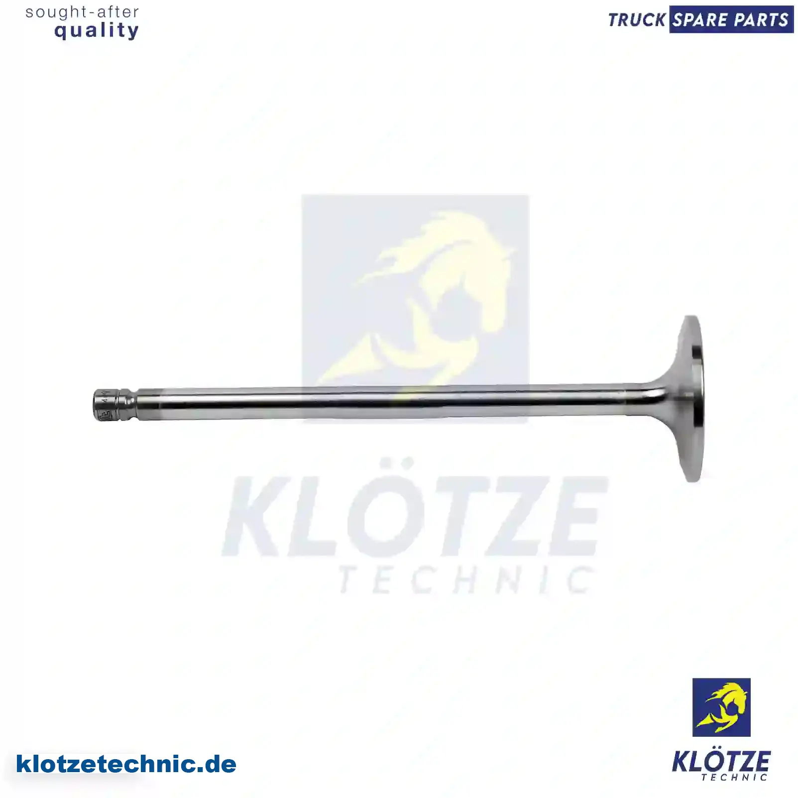 Intake Valve 1644097, , ,, 1644097, , , || Klötze Technic Spare Part | Engine, Accelerator Pedal, Camshaft, Connecting Rod, Crankcase, Crankshaft, Cylinder Head, Engine Suspension Mountings, Exhaust Manifold, Exhaust Gas Recirculation, Filter Kits, Flywheel Housing, General Overhaul Kits, Engine, Intake Manifold, Oil Cleaner, Oil Cooler, Oil Filter, Oil Pump, Oil Sump, Piston & Liner, Sensor & Switch, Timing Case, Turbocharger, Cooling System, Belt Tensioner, Coolant Filter, Coolant Pipe, Corrosion Prevention Agent, Drive, Expansion Tank, Fan, Intercooler, Monitors & Gauges, Radiator, Thermostat, V-Belt / Timing belt, Water Pump, Fuel System, Electronical Injector Unit, Feed Pump, Fuel Filter, cpl., Fuel Gauge Sender,  Fuel Line, Fuel Pump, Fuel Tank, Injection Line Kit, Injection Pump, Exhaust System, Clutch & Pedal, Gearbox, Propeller Shaft, Axles, Brake System, Hubs & Wheels, Suspension, Leaf Spring, Universal Parts / Accessories, Steering, Electrical System, Cabin