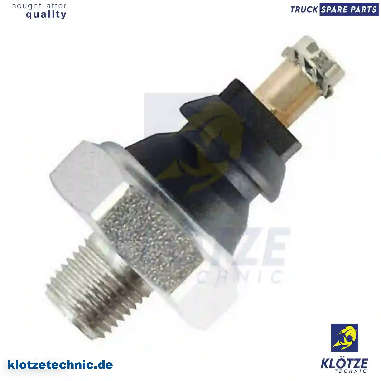 Oil Pressure Switch 0082445, 0114248, 0740344, 114248, 1343065, 1428165, 1661431, 740344, 82445, 0015423817, ZG20660-0008, 0082445, 0114248, 0740344, 114248, 1343065, 1428165, 1661431, 740344, 82445, 0015423817, ZG20660-0008 || Klötze Technic Spare Part | Engine, Accelerator Pedal, Camshaft, Connecting Rod, Crankcase, Crankshaft, Cylinder Head, Engine Suspension Mountings, Exhaust Manifold, Exhaust Gas Recirculation, Filter Kits, Flywheel Housing, General Overhaul Kits, Engine, Intake Manifold, Oil Cleaner, Oil Cooler, Oil Filter, Oil Pump, Oil Sump, Piston & Liner, Sensor & Switch, Timing Case, Turbocharger, Cooling System, Belt Tensioner, Coolant Filter, Coolant Pipe, Corrosion Prevention Agent, Drive, Expansion Tank, Fan, Intercooler, Monitors & Gauges, Radiator, Thermostat, V-Belt / Timing belt, Water Pump, Fuel System, Electronical Injector Unit, Feed Pump, Fuel Filter, cpl., Fuel Gauge Sender,  Fuel Line, Fuel Pump, Fuel Tank, Injection Line Kit, Injection Pump, Exhaust System, Clutch & Pedal, Gearbox, Propeller Shaft, Axles, Brake System, Hubs & Wheels, Suspension, Leaf Spring, Universal Parts / Accessories, Steering, Electrical System, Cabin