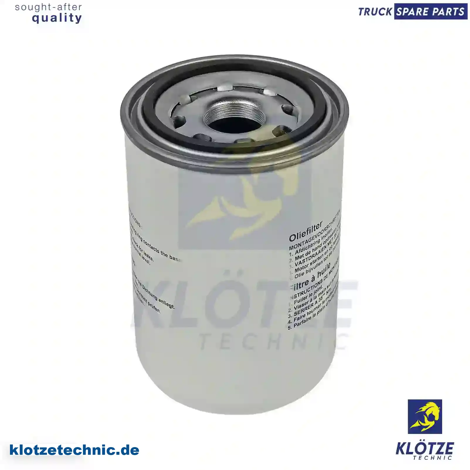 Oil Filter 0267715, 1316123, 1346986, 267715, 5001846643, 0170151000, 170151000, 0267715, 1316123, 1346986, 267715, 5001846643, 0170151000, 170151000 || Klötze Technic Spare Part | Engine, Accelerator Pedal, Camshaft, Connecting Rod, Crankcase, Crankshaft, Cylinder Head, Engine Suspension Mountings, Exhaust Manifold, Exhaust Gas Recirculation, Filter Kits, Flywheel Housing, General Overhaul Kits, Engine, Intake Manifold, Oil Cleaner, Oil Cooler, Oil Filter, Oil Pump, Oil Sump, Piston & Liner, Sensor & Switch, Timing Case, Turbocharger, Cooling System, Belt Tensioner, Coolant Filter, Coolant Pipe, Corrosion Prevention Agent, Drive, Expansion Tank, Fan, Intercooler, Monitors & Gauges, Radiator, Thermostat, V-Belt / Timing belt, Water Pump, Fuel System, Electronical Injector Unit, Feed Pump, Fuel Filter, cpl., Fuel Gauge Sender,  Fuel Line, Fuel Pump, Fuel Tank, Injection Line Kit, Injection Pump, Exhaust System, Clutch & Pedal, Gearbox, Propeller Shaft, Axles, Brake System, Hubs & Wheels, Suspension, Leaf Spring, Universal Parts / Accessories, Steering, Electrical System, Cabin