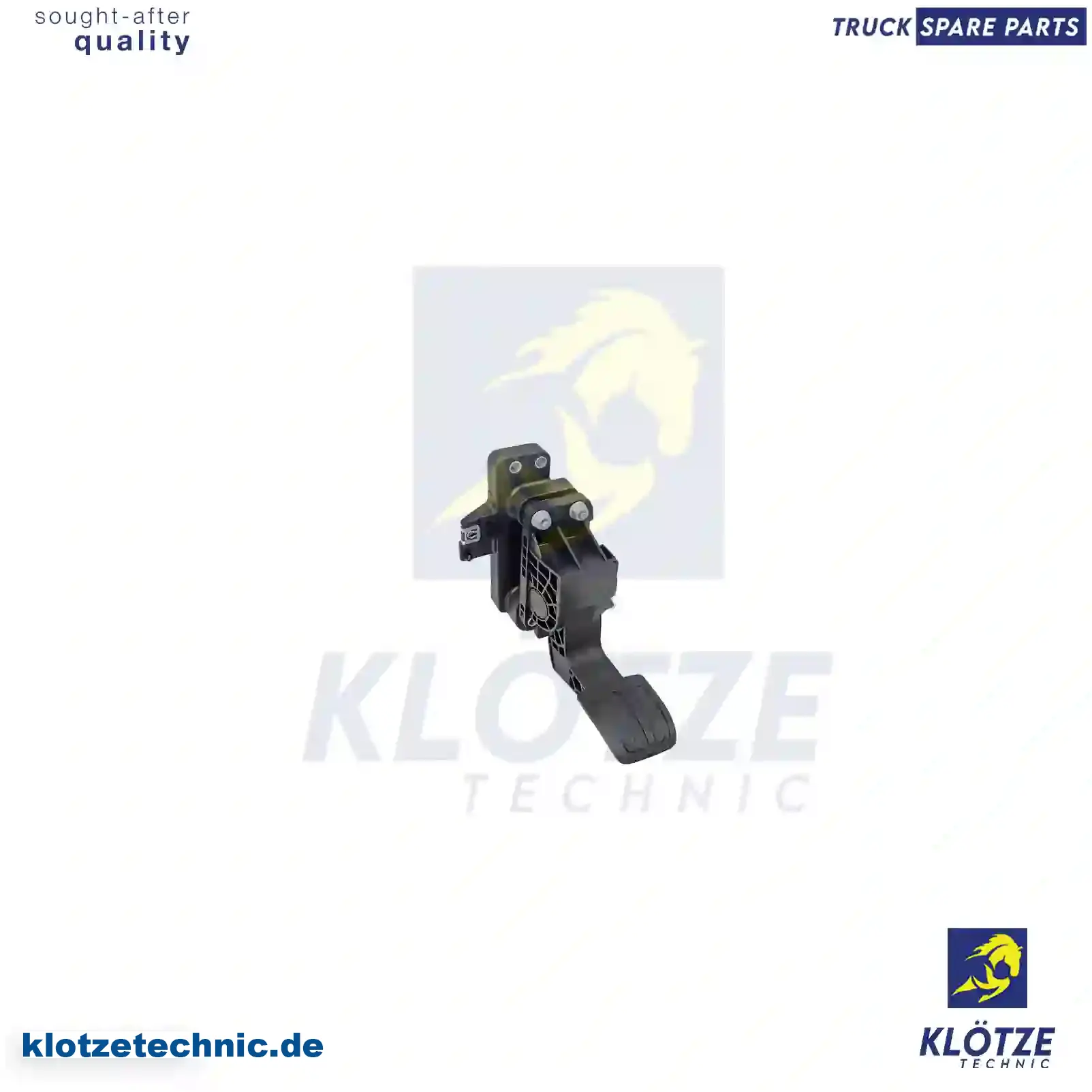 Accelerator Pedal, With Sensor And Adapter Plate  1860240, 1860240 || Klötze Technic Spare Part | Engine, Accelerator Pedal, Camshaft, Connecting Rod, Crankcase, Crankshaft, Cylinder Head, Engine Suspension Mountings, Exhaust Manifold, Exhaust Gas Recirculation, Filter Kits, Flywheel Housing, General Overhaul Kits, Engine, Intake Manifold, Oil Cleaner, Oil Cooler, Oil Filter, Oil Pump, Oil Sump, Piston & Liner, Sensor & Switch, Timing Case, Turbocharger, Cooling System, Belt Tensioner, Coolant Filter, Coolant Pipe, Corrosion Prevention Agent, Drive, Expansion Tank, Fan, Intercooler, Monitors & Gauges, Radiator, Thermostat, V-Belt / Timing belt, Water Pump, Fuel System, Electronical Injector Unit, Feed Pump, Fuel Filter, cpl., Fuel Gauge Sender,  Fuel Line, Fuel Pump, Fuel Tank, Injection Line Kit, Injection Pump, Exhaust System, Clutch & Pedal, Gearbox, Propeller Shaft, Axles, Brake System, Hubs & Wheels, Suspension, Leaf Spring, Universal Parts / Accessories, Steering, Electrical System, Cabin