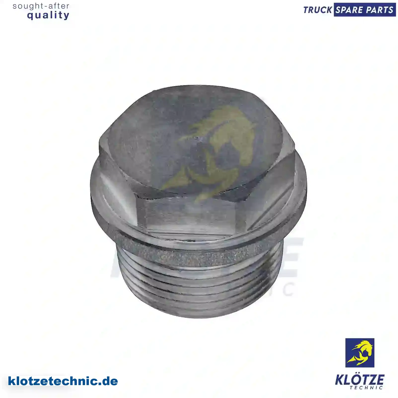 Screw plug, 51903100153, 649 || Klötze Technic Spare Part | Engine, Accelerator Pedal, Camshaft, Connecting Rod, Crankcase, Crankshaft, Cylinder Head, Engine Suspension Mountings, Exhaust Manifold, Exhaust Gas Recirculation, Filter Kits, Flywheel Housing, General Overhaul Kits, Engine, Intake Manifold, Oil Cleaner, Oil Cooler, Oil Filter, Oil Pump, Oil Sump, Piston & Liner, Sensor & Switch, Timing Case, Turbocharger, Cooling System, Belt Tensioner, Coolant Filter, Coolant Pipe, Corrosion Prevention Agent, Drive, Expansion Tank, Fan, Intercooler, Monitors & Gauges, Radiator, Thermostat, V-Belt / Timing belt, Water Pump, Fuel System, Electronical Injector Unit, Feed Pump, Fuel Filter, cpl., Fuel Gauge Sender,  Fuel Line, Fuel Pump, Fuel Tank, Injection Line Kit, Injection Pump, Exhaust System, Clutch & Pedal, Gearbox, Propeller Shaft, Axles, Brake System, Hubs & Wheels, Suspension, Leaf Spring, Universal Parts / Accessories, Steering, Electrical System, Cabin