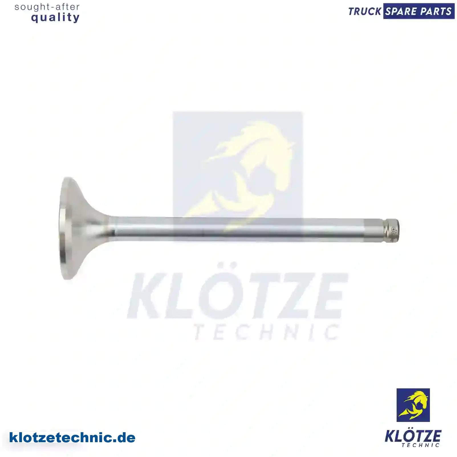 Exhaust valve, 51041010401, 51041010410, 51041010411, 51041010480 || Klötze Technic Spare Part | Engine, Accelerator Pedal, Camshaft, Connecting Rod, Crankcase, Crankshaft, Cylinder Head, Engine Suspension Mountings, Exhaust Manifold, Exhaust Gas Recirculation, Filter Kits, Flywheel Housing, General Overhaul Kits, Engine, Intake Manifold, Oil Cleaner, Oil Cooler, Oil Filter, Oil Pump, Oil Sump, Piston & Liner, Sensor & Switch, Timing Case, Turbocharger, Cooling System, Belt Tensioner, Coolant Filter, Coolant Pipe, Corrosion Prevention Agent, Drive, Expansion Tank, Fan, Intercooler, Monitors & Gauges, Radiator, Thermostat, V-Belt / Timing belt, Water Pump, Fuel System, Electronical Injector Unit, Feed Pump, Fuel Filter, cpl., Fuel Gauge Sender,  Fuel Line, Fuel Pump, Fuel Tank, Injection Line Kit, Injection Pump, Exhaust System, Clutch & Pedal, Gearbox, Propeller Shaft, Axles, Brake System, Hubs & Wheels, Suspension, Leaf Spring, Universal Parts / Accessories, Steering, Electrical System, Cabin