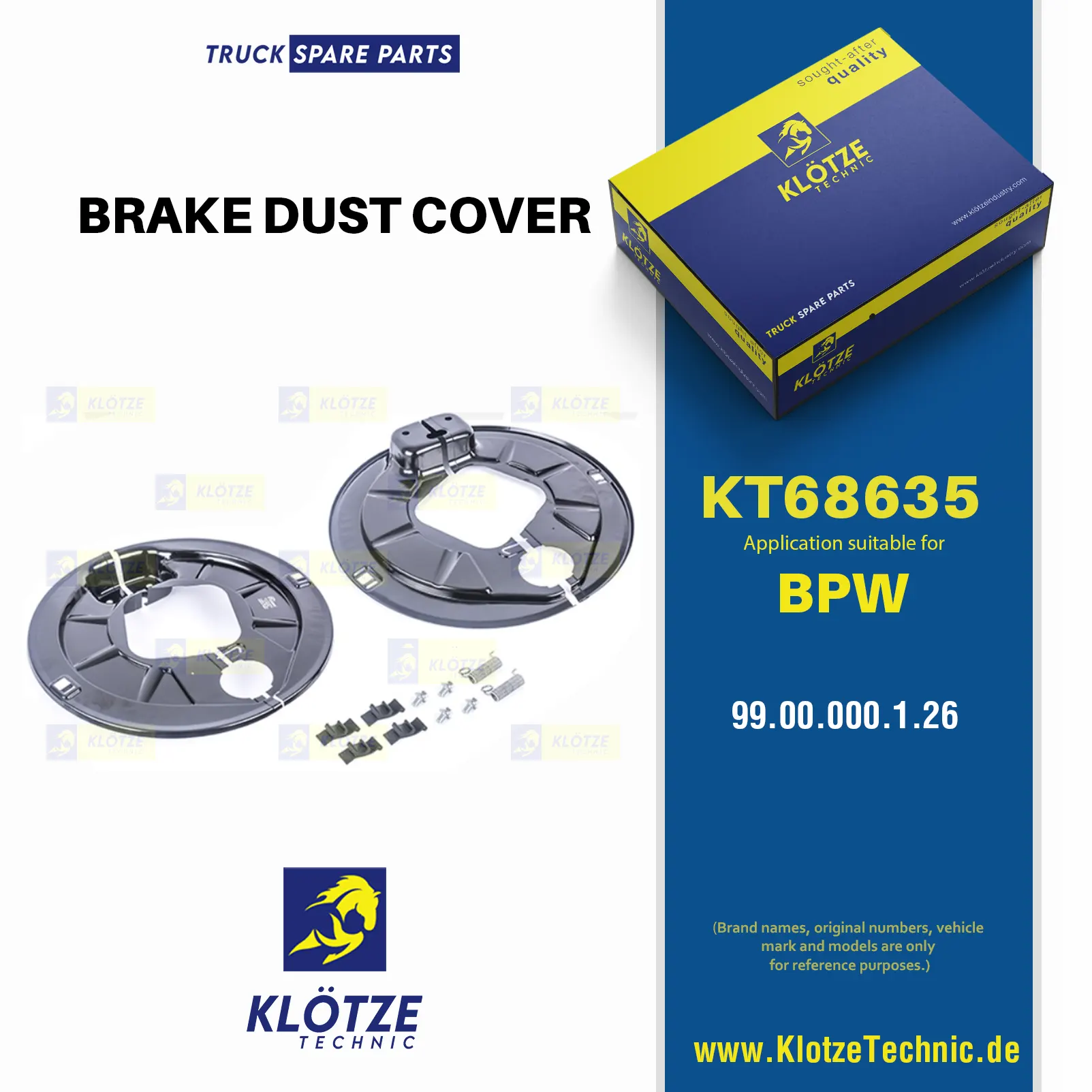 ,  || Klötze Technic Spare Part | Engine, Accelerator Pedal, Camshaft, Connecting Rod, Crankcase, Crankshaft, Cylinder Head, Engine Suspension Mountings, Exhaust Manifold, Exhaust Gas Recirculation, Filter Kits, Flywheel Housing, General Overhaul Kits, Engine, Intake Manifold, Oil Cleaner, Oil Cooler, Oil Filter, Oil Pump, Oil Sump, Piston & Liner, Sensor & Switch, Timing Case, Turbocharger, Cooling System, Belt Tensioner, Coolant Filter, Coolant Pipe, Corrosion Prevention Agent, Drive, Expansion Tank, Fan, Intercooler, Monitors & Gauges, Radiator, Thermostat, V-Belt / Timing belt, Water Pump, Fuel System, Electronical Injector Unit, Feed Pump, Fuel Filter, cpl., Fuel Gauge Sender,  Fuel Line, Fuel Pump, Fuel Tank, Injection Line Kit, Injection Pump, Exhaust System, Clutch & Pedal, Gearbox, Propeller Shaft, Axles, Brake System, Hubs & Wheels, Suspension, Leaf Spring, Universal Parts / Accessories, Steering, Electrical System, Cabin